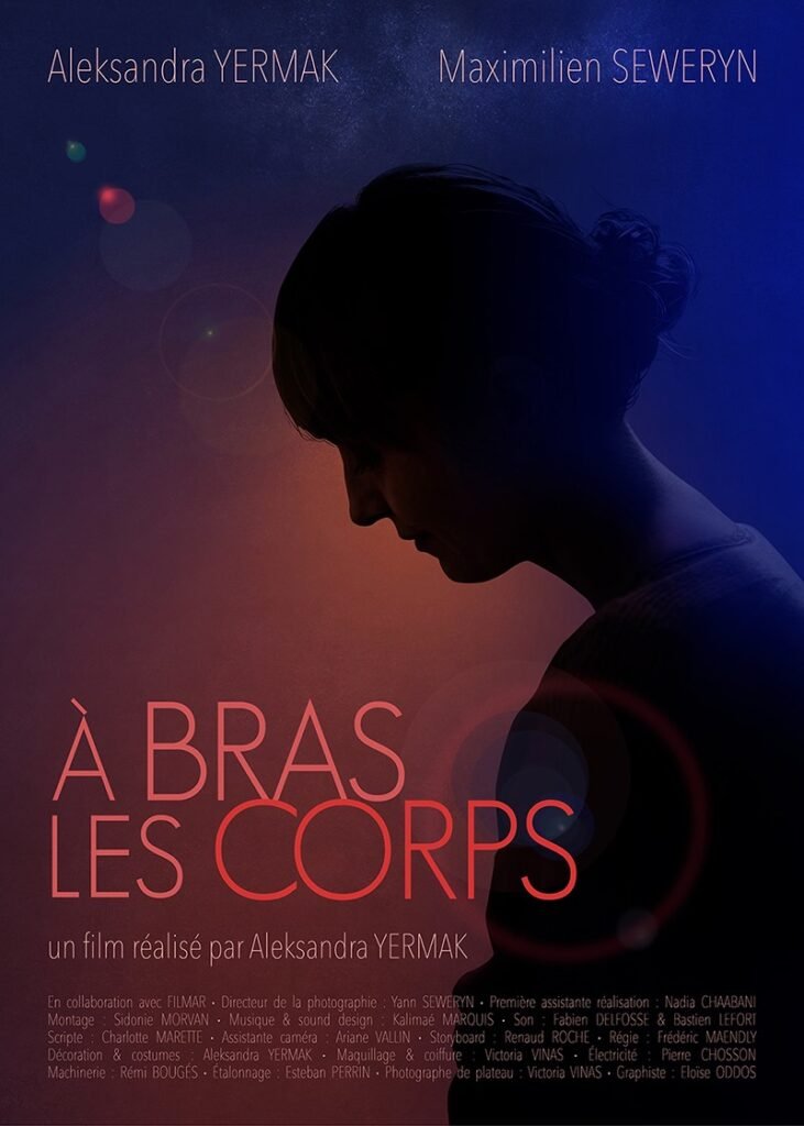 affiche du court métrage À bras les corps d'Aleksandra Yermak. Création musicale, sonore et sound design : Kalimaé Marquis
